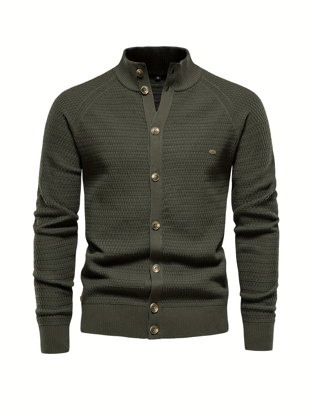 Mænds Klippede Sweater med Stativ Krave 6