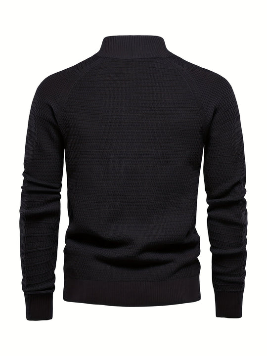 Mænds Klippede Sweater med Stativ Krave 7