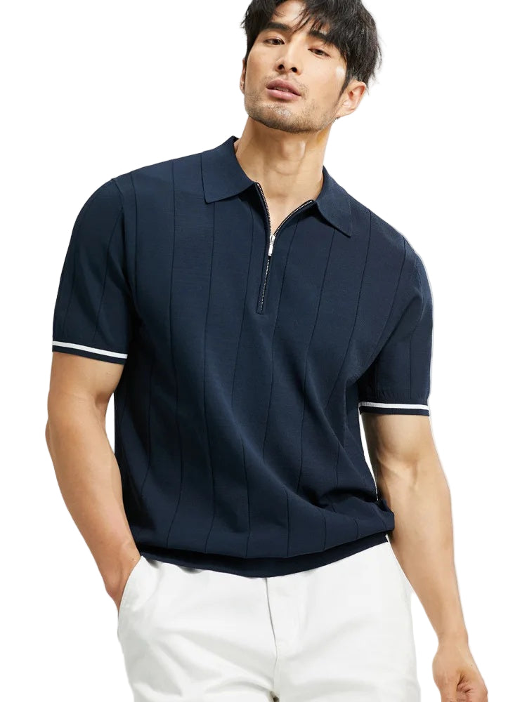Mænds Kort Poloshirt Slank Pasform 0