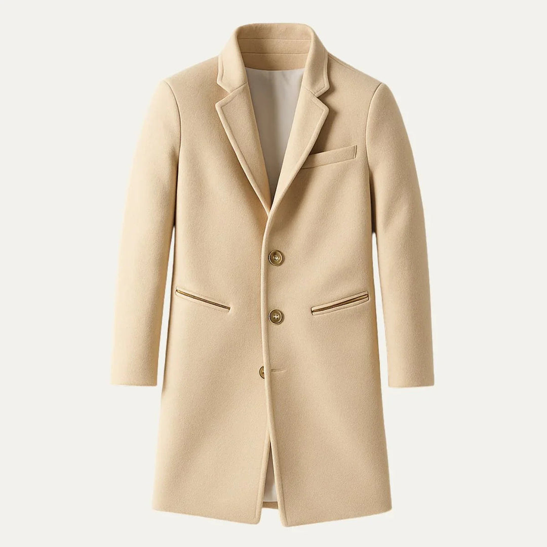 Mænds Lang Trenchcoat Klassisk Stil 1
