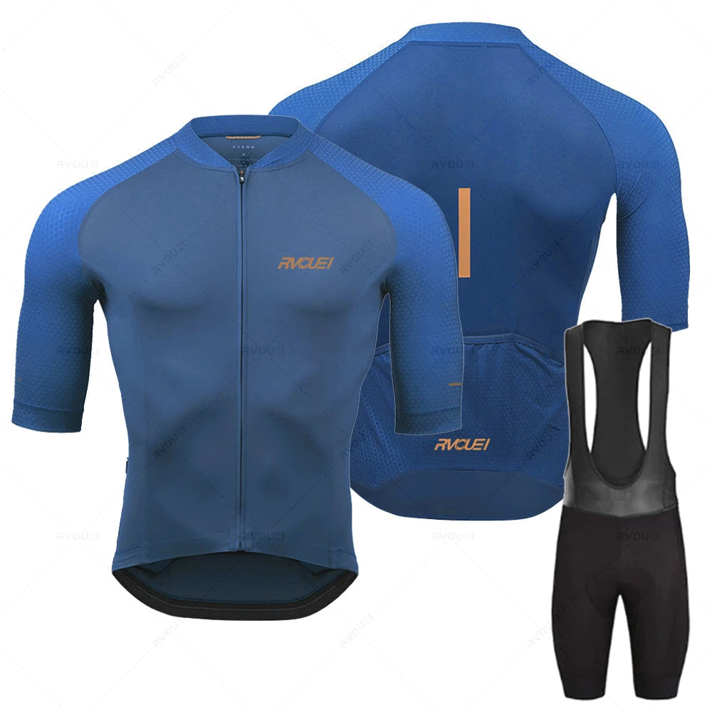 Mænds Langærmet Cykeltrøjesæt Sporty Design 1