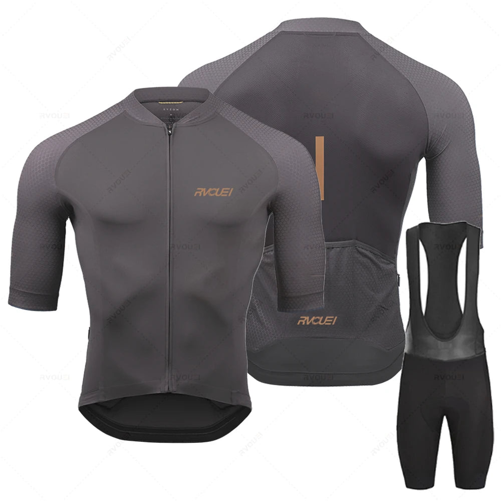 Mænds Langærmet Cykeltrøjesæt Sporty Design 4
