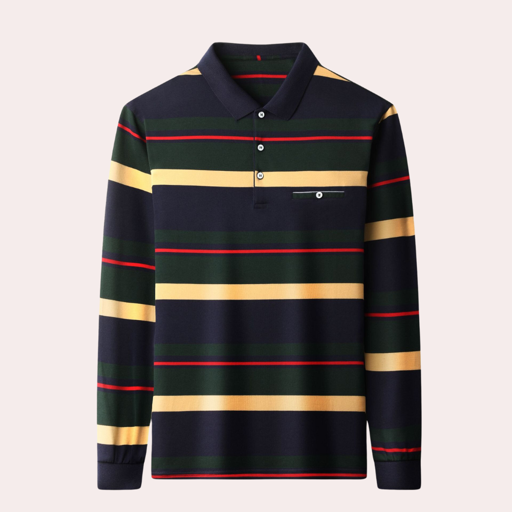 Mænds Langærmet T-shirt med Striber 1