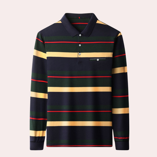 Mænds Langærmet T-shirt med Striber 1