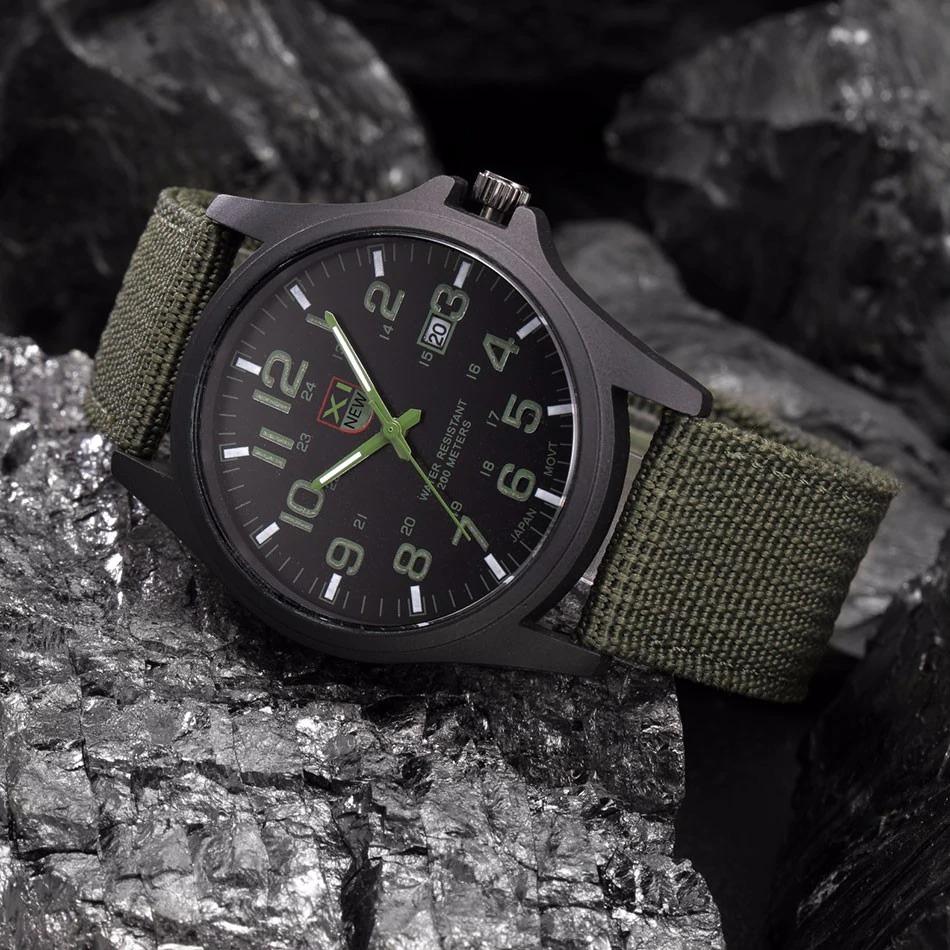 Mænds Multifunktionelt Militærarmbåndsur Sporty Design 6