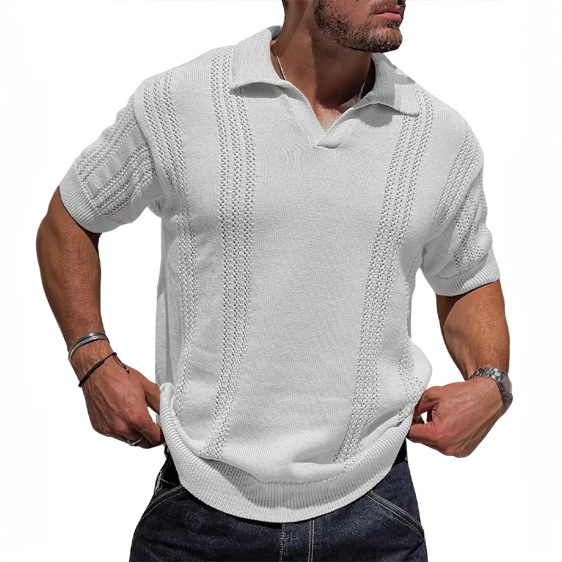 Mænds Poloshirt Strikket Sommerstil 0