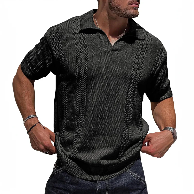 Mænds Poloshirt Strikket Sommerstil 1