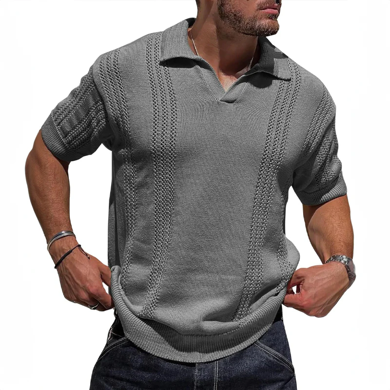 Mænds Poloshirt Strikket Sommerstil 2