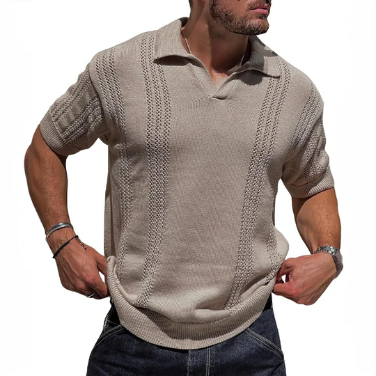 Mænds Poloshirt Strikket Sommerstil 3