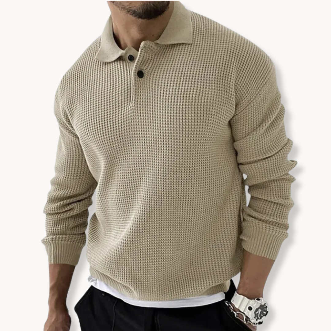 Mænds Poloshirt Tidløs Stil Strikket 3