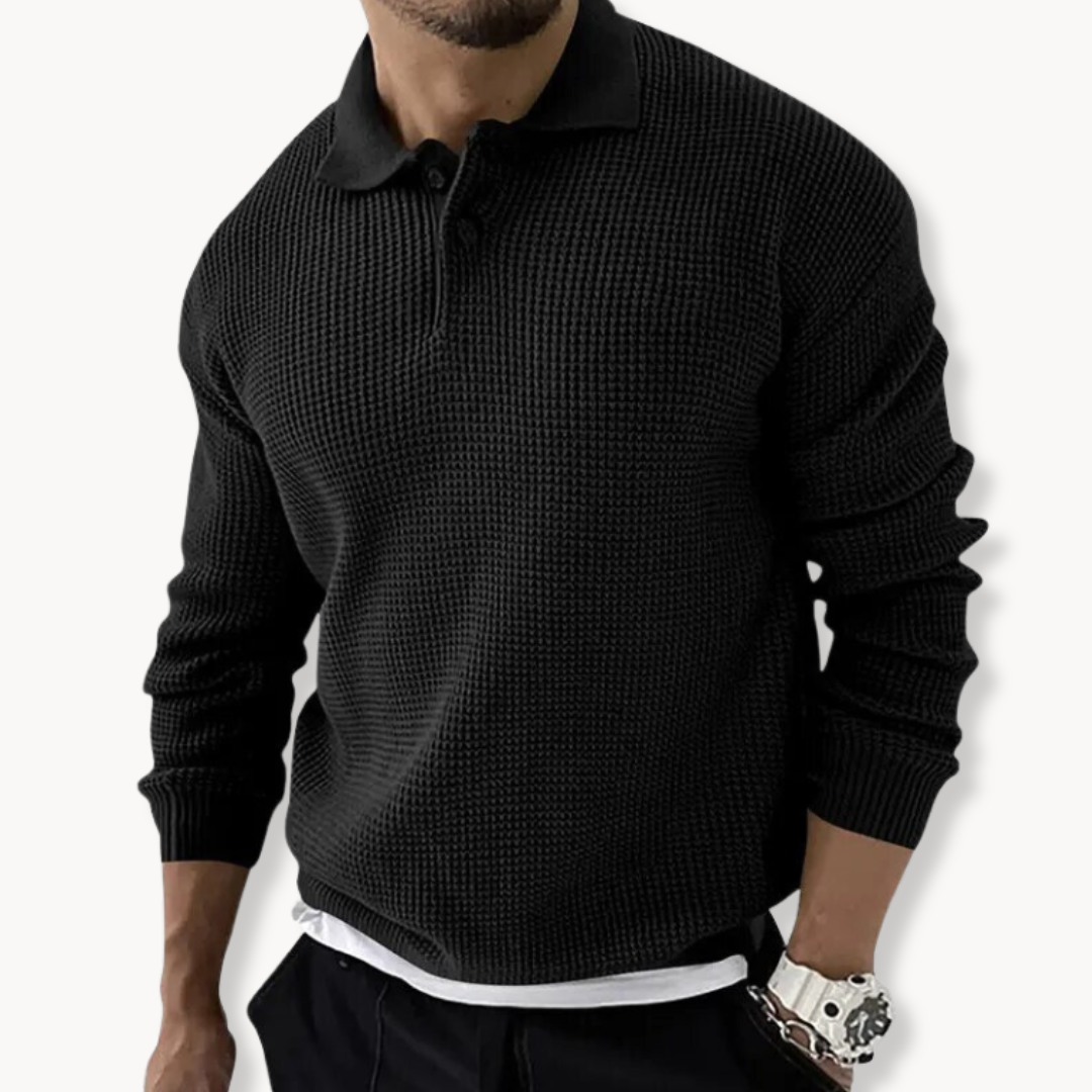 Mænds Poloshirt Tidløs Stil Strikket 4