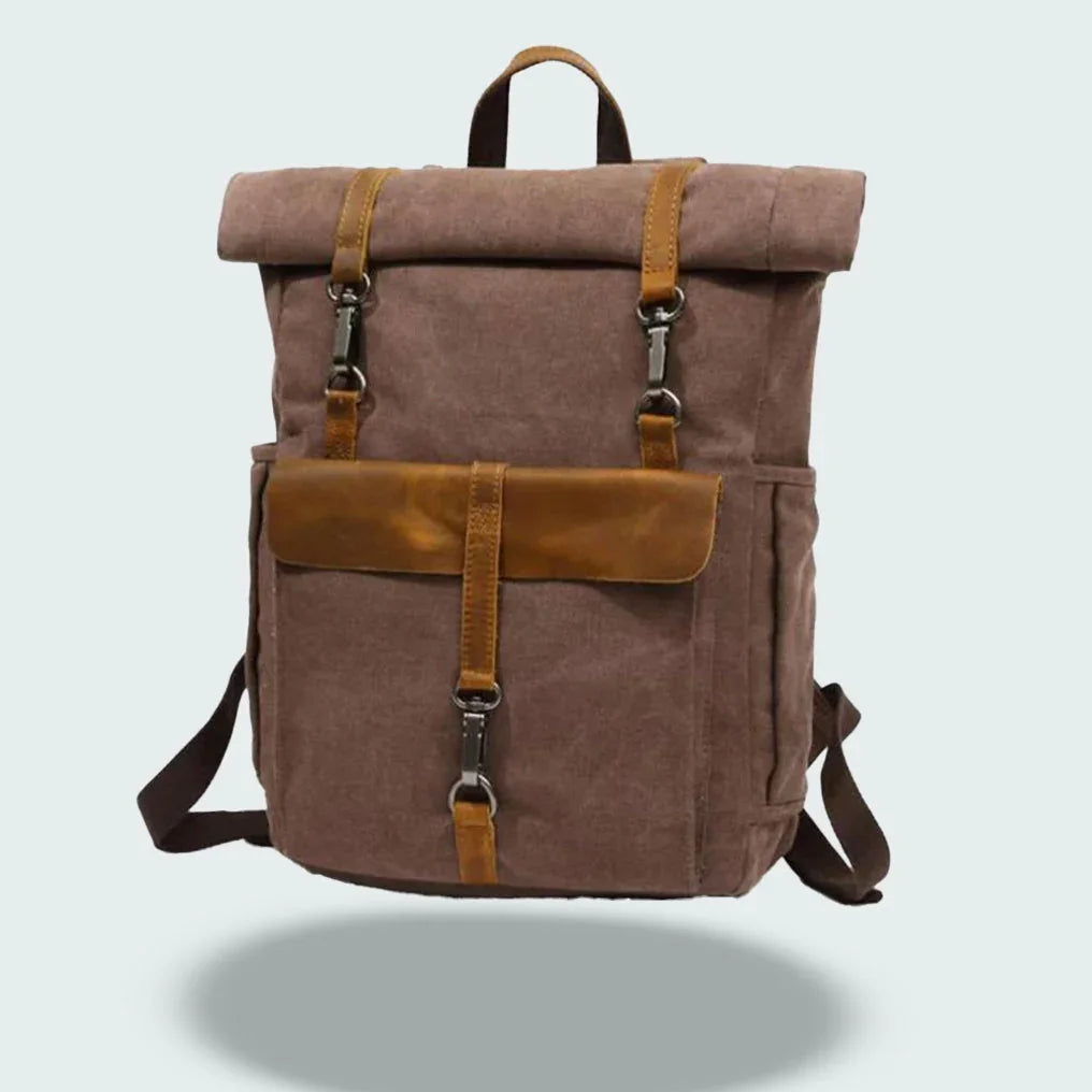 Mænds Roll Top Rygsæk Vintage Stil 8