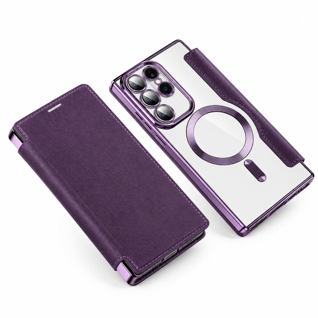 Mænds Telefoncover Flip-Cover Med Kortholder og Magnetisk Lukning 0