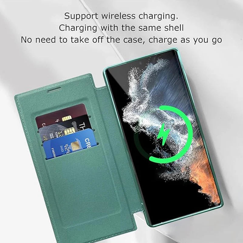 Mænds Telefoncover Flip-Cover Med Kortholder og Magnetisk Lukning 5