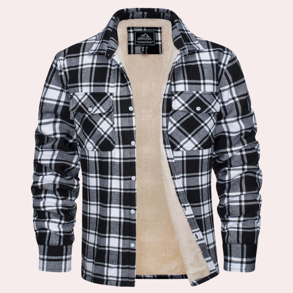 Mænds Ternet Jakke Flannelforet 3