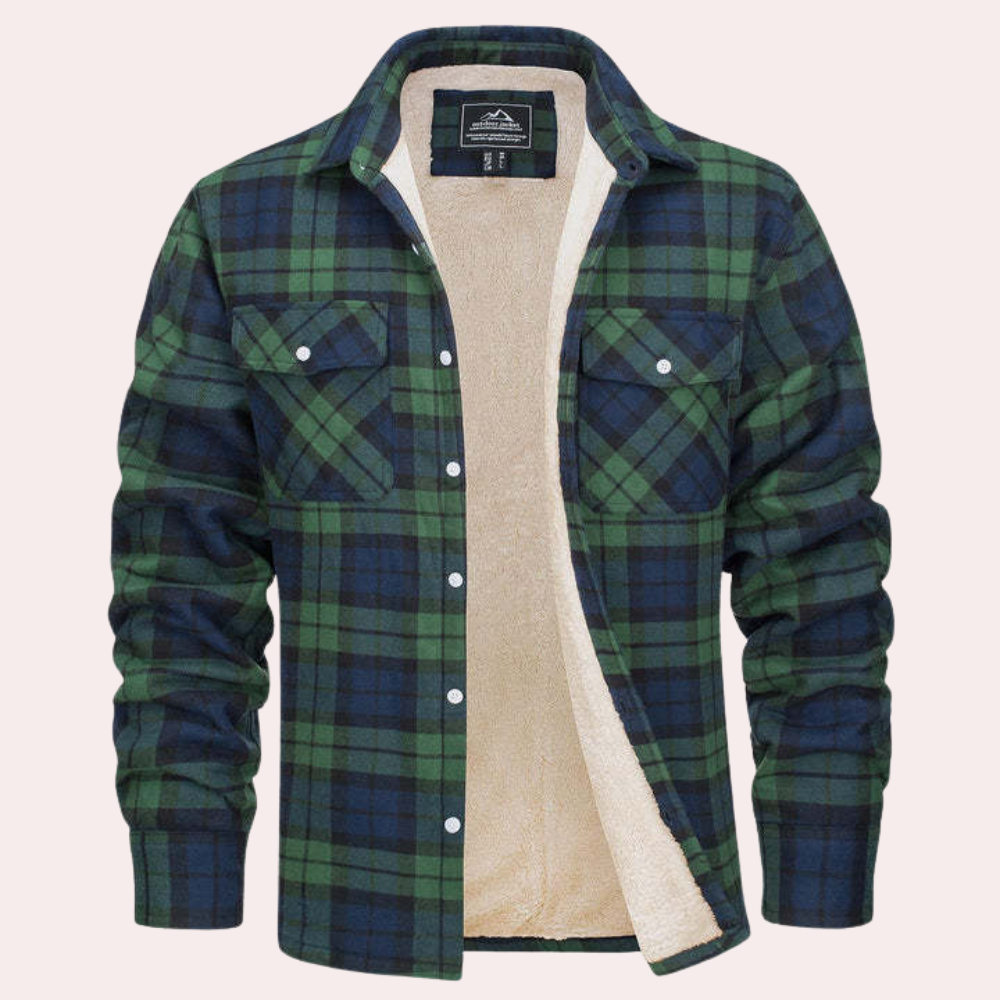 Mænds Ternet Jakke Flannelforet 4