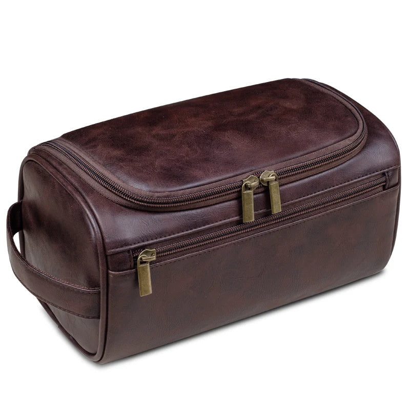 Mænds Toilettaske i Læder - Vandtæt Dopp Kit 3