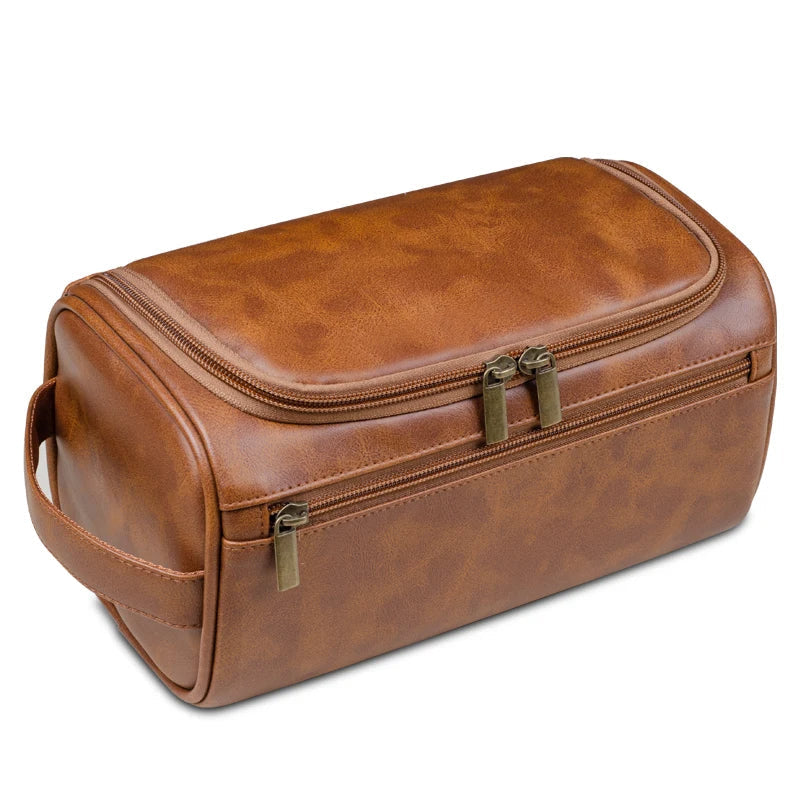Mænds Toilettaske i Læder - Vandtæt Dopp Kit 4