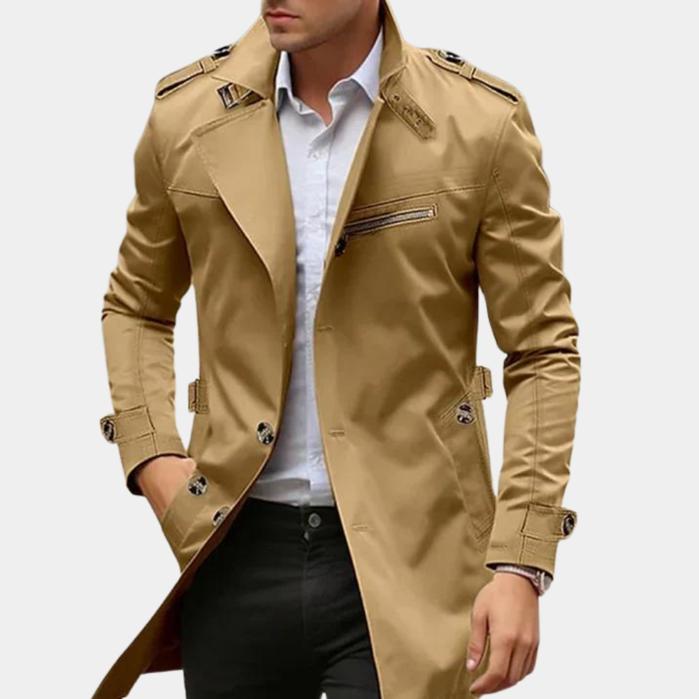 Mænds Trenchcoat i Tidløst Design 1