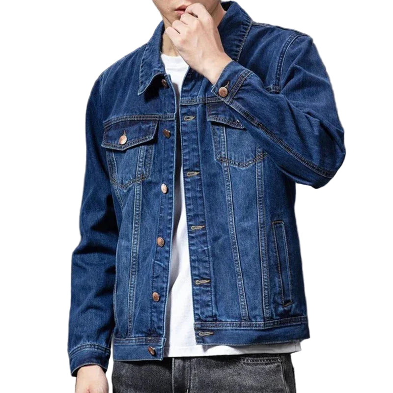 Mænds Vintage Denimjakke Blå 0