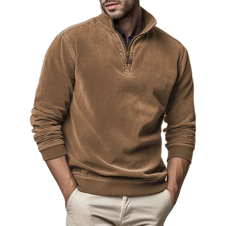 Mænds Vintage Sweatshirt med Vaskede Detaljer 2