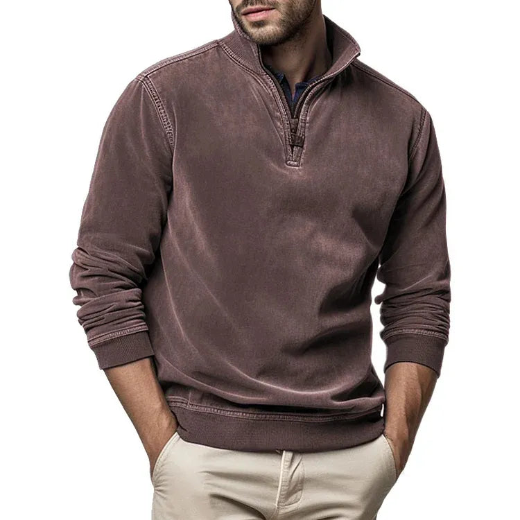Mænds Vintage Sweatshirt med Vaskede Detaljer 3