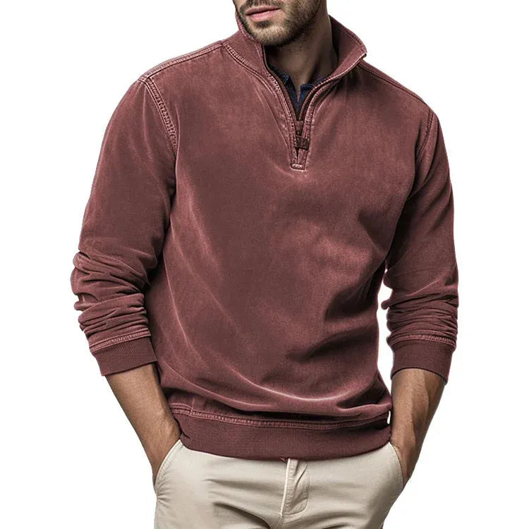 Mænds Vintage Sweatshirt med Vaskede Detaljer 6