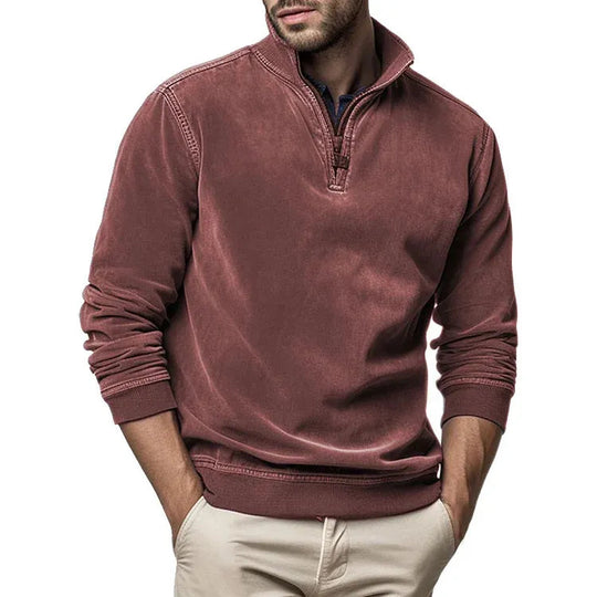 Mænds Vintage Sweatshirt med Vaskede Detaljer 6