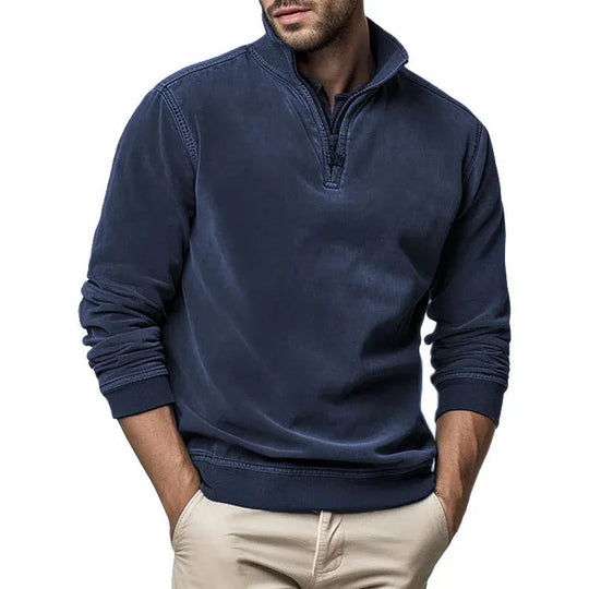 Mænds Vintage Sweatshirt med Vaskede Detaljer 8