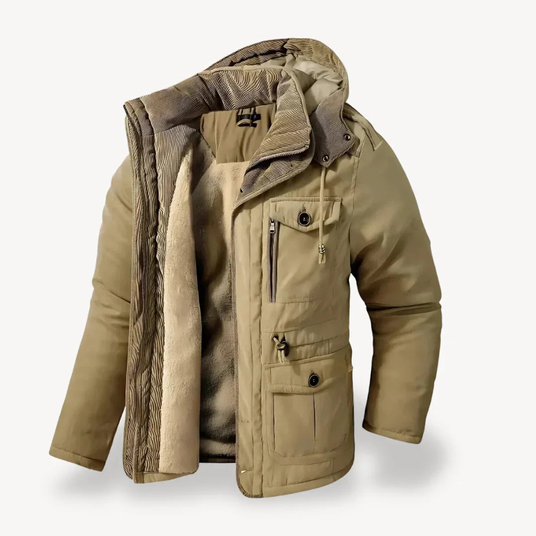 Mænds Vinterparka Med Vandtæt Design Aftagelig Hætte 4