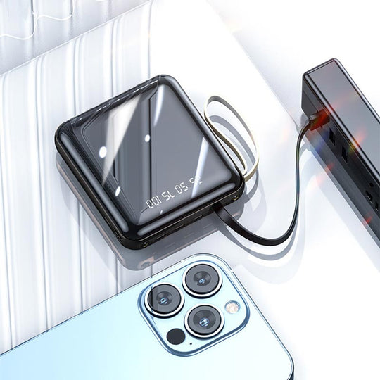 Mini Powerbank 20000mAh med Integrerede Kabler 5