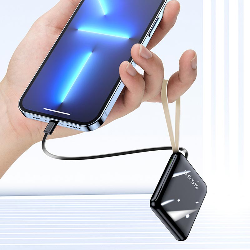 Mini Powerbank 20000mAh med Integrerede Kabler 6
