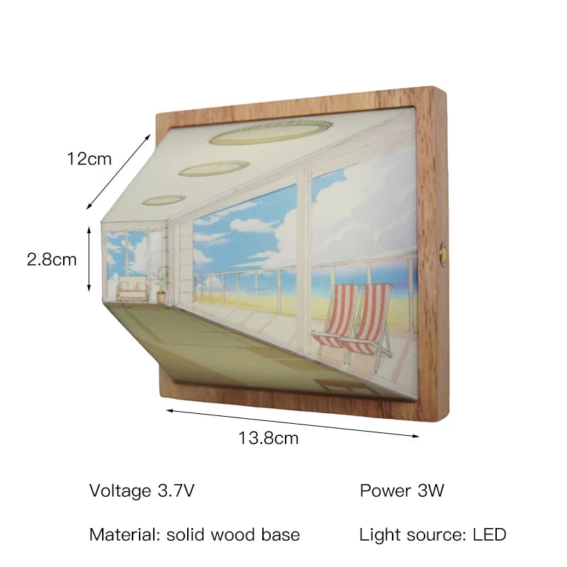 Moderne LED Vægkunst Lampe Med 3D Lysmønstre 6
