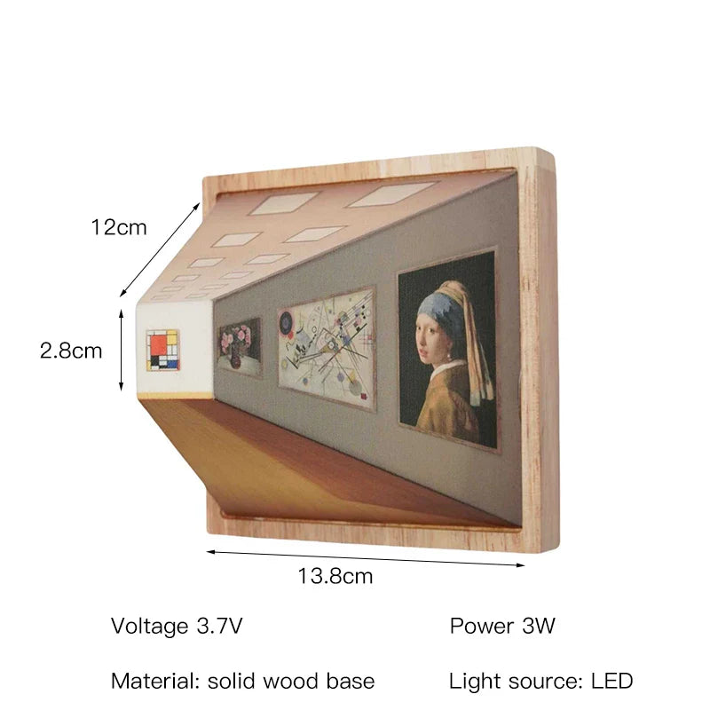 Moderne LED Vægkunst Lampe Med 3D Lysmønstre 7