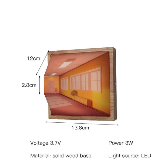 Moderne LED Vægkunst Lampe Med 3D Lysmønstre 8