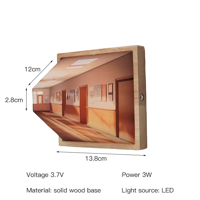 Moderne LED Vægkunst Lampe Med 3D Lysmønstre 9