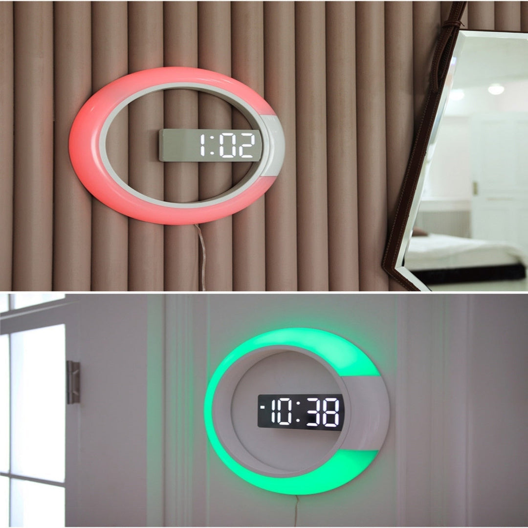 Moderne LED Vægur med Justerbar Belysning 6