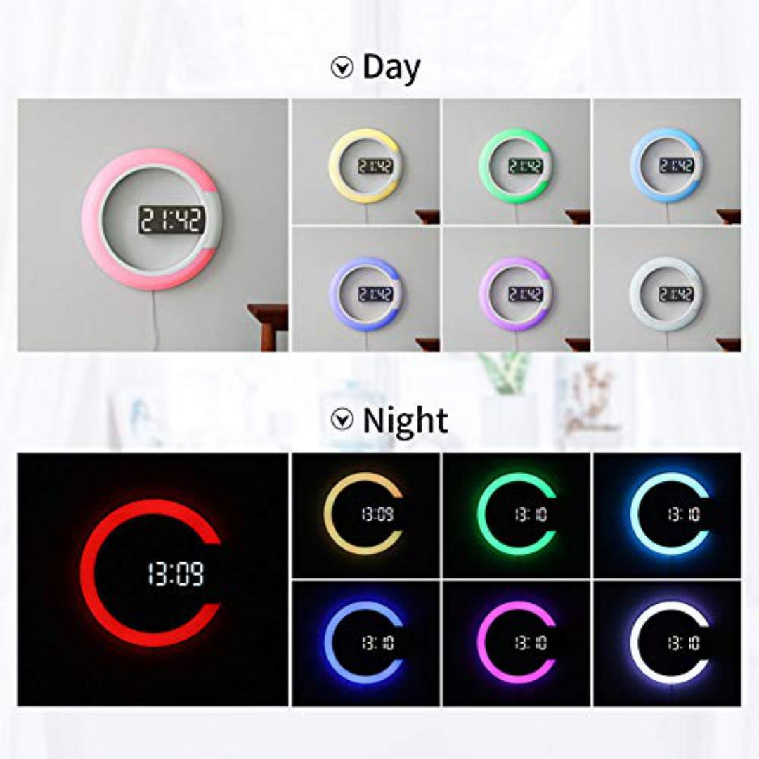 Moderne LED Vægur med Justerbar Belysning 7
