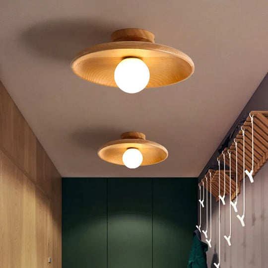 Moderne Loftslampe i Træ Kuglehængende 1