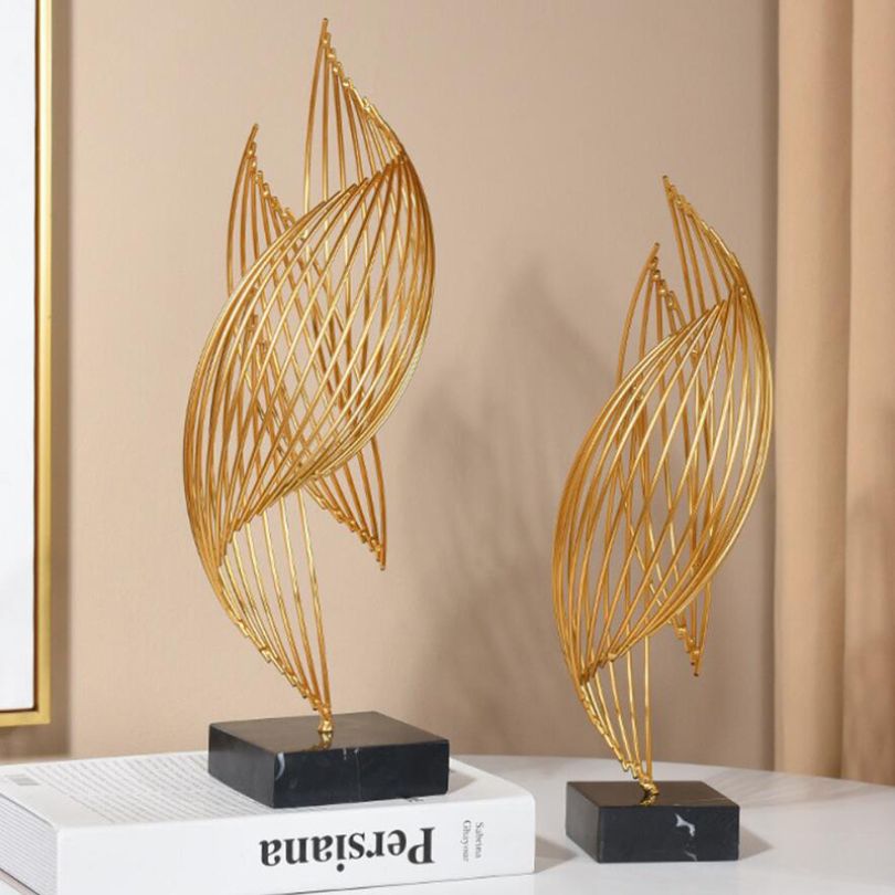 Moderne Metal Abstrakt Bølget Ornament til Indretning 2
