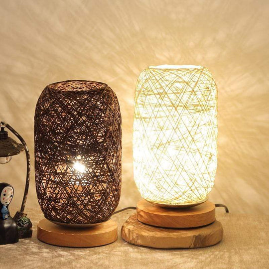 Moderne Natlampe i Rattan Design 2