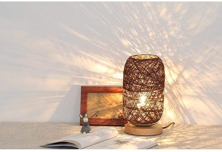 Moderne Natlampe i Rattan Design 6