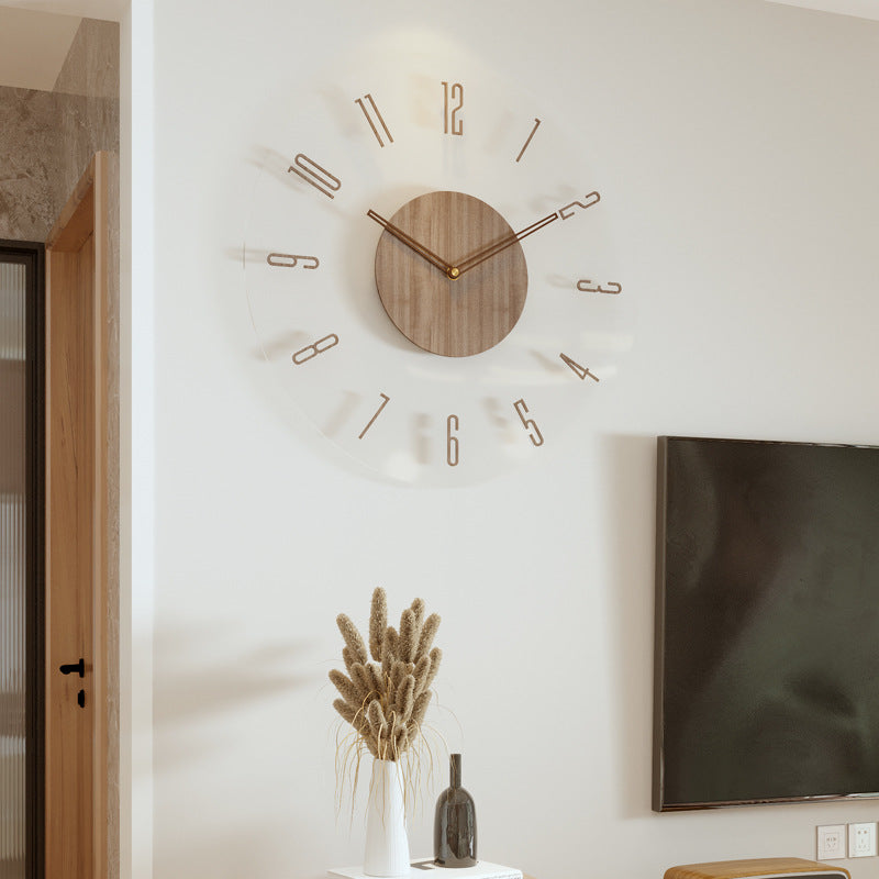 Moderne Vægur i Træ Minimalistisk Design Lydløs Indendørs Vægmontering 4