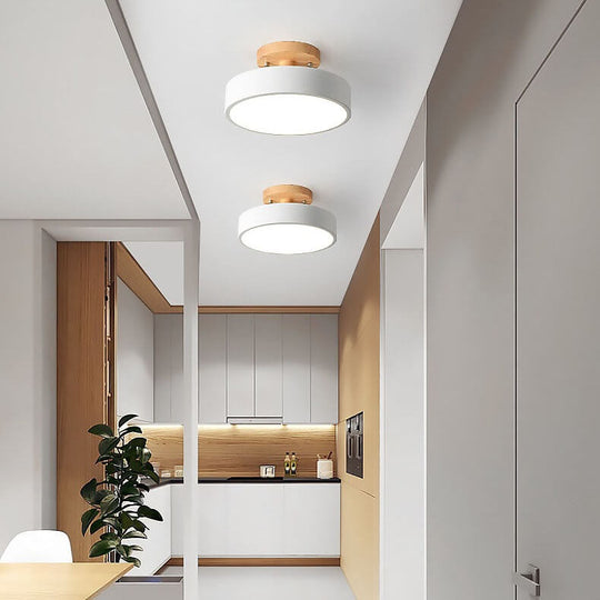 Nordic Log Rund Loftslampe Moderne 0