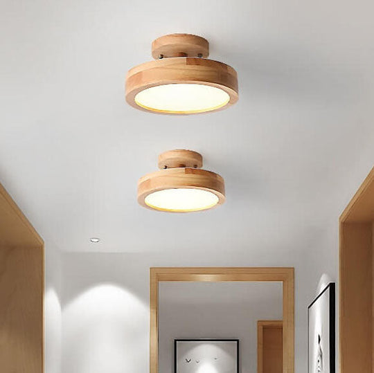 Nordic Log Rund Loftslampe Moderne 3