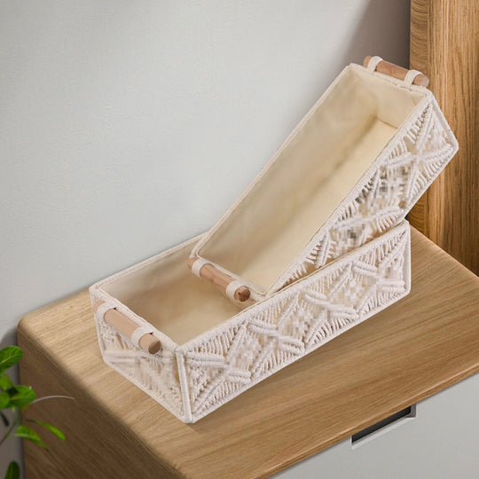 Opbevaringskurve til hjemmet med makramédesign 2
