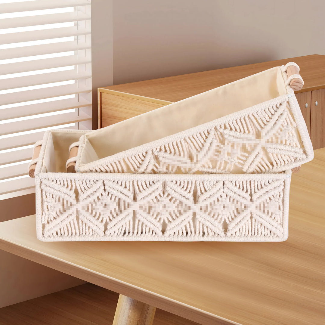 Opbevaringskurve til hjemmet med makramédesign 3