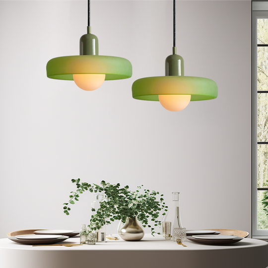 Pendellampe Bauhaus Stil Farverigt Glas Design Justerbar Højde 11
