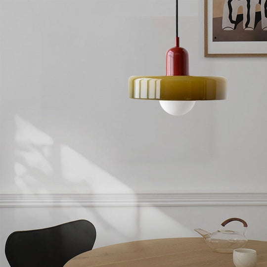 Pendellampe Bauhaus Stil Farverigt Glas Design Justerbar Højde 6