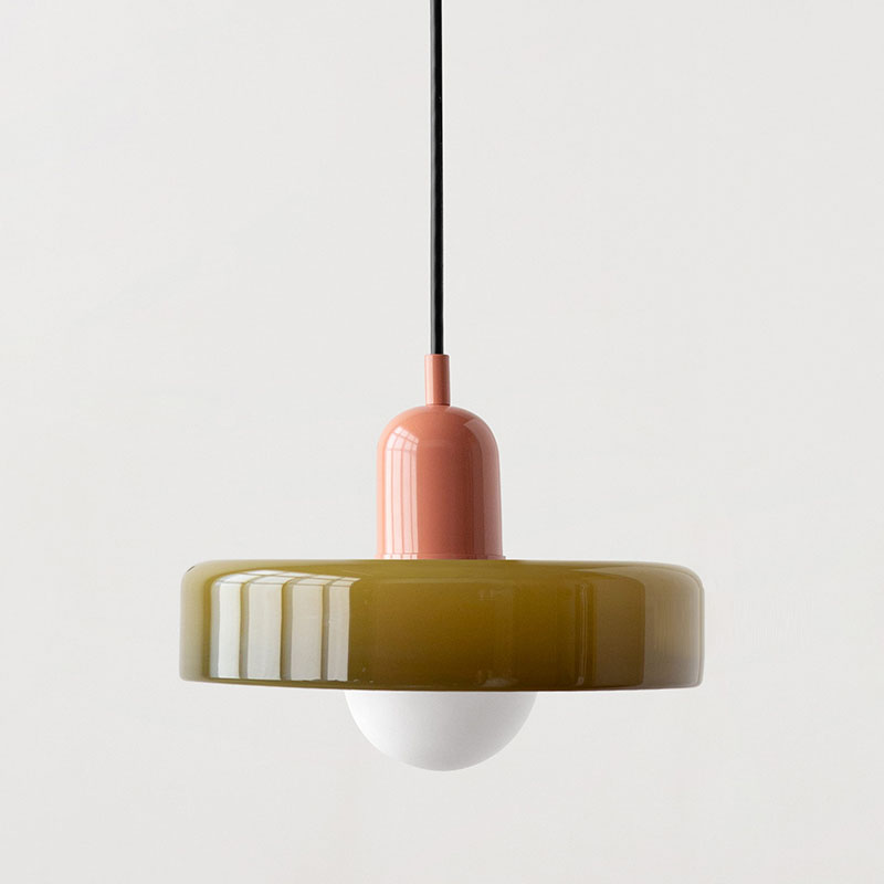 Pendellampe Bauhaus Stil Farverigt Glas Design Justerbar Højde 7